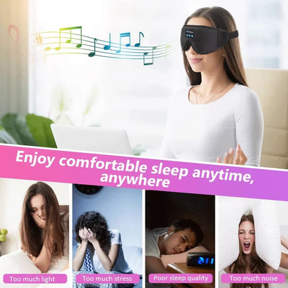 New 3D Wireless Music Headphone Sleep Breathable Smart Eye Mask Bluetooth Headset Call with Mic for Ios Android Mac Dropshipping