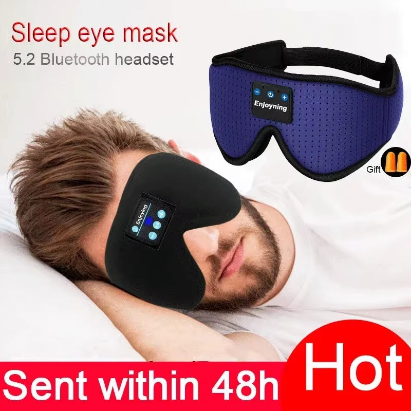 New 3D Wireless Music Headphone Sleep Breathable Smart Eye Mask Bluetooth Headset Call with Mic for Ios Android Mac Dropshipping