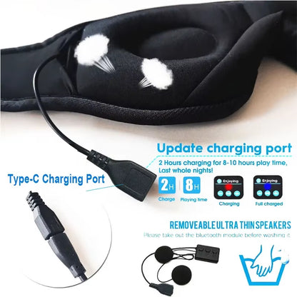 New 3D Wireless Music Headphone Sleep Breathable Smart Eye Mask Bluetooth Headset Call with Mic for Ios Android Mac Dropshipping